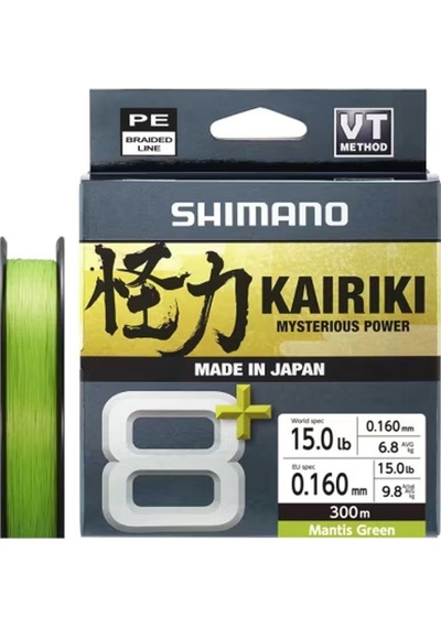 Shimano Örgü Misina Kairiki 8+ 300m 0.160mm 9.8kg M. Green