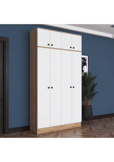Rani Ea146 Modern Portmanto 8 Kapaklı Raflı Askılı Ayakkabılık Vestiyer Sepet Ceviz - Beyaz Rani Ea146 Modern Portmanto 8 Kapaklı Raflı Askılı Ayakkabılık Vestiyer Sepet Ceviz - Beyaz