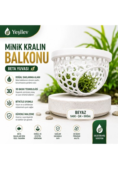 Beta Balığı Beyaz Betta Dinlenme Alanı & Üretim Yuvası