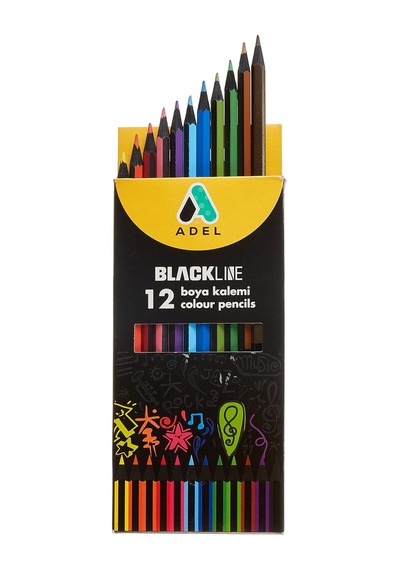 Adel Blackline Boya Kalemi 12 Renk, Tam Boy Genel
