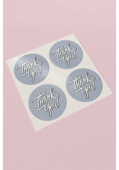 Gri Thank You Kargo Sticker 3x3cm St2163 Çok Renkli