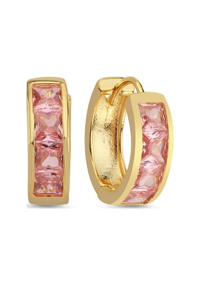 Merano Design Pembe Kare Taşlı Küpe Çok Renkli