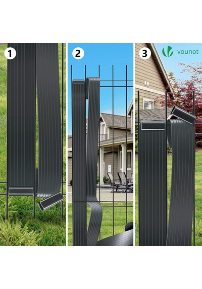Pvc Gizlilik Şeritleri Bahçe Gizlilik Çiti Ekranı 300m X 4,7cm Güverte, Veranda, Balkon İçin 600 Klipsli Çift Çubuklu Paspaslar, Siyah