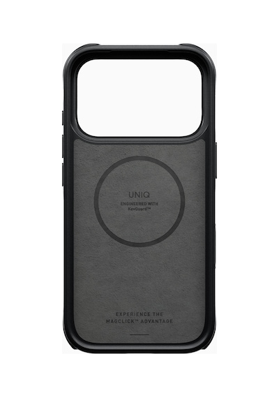 Apple iPhone Uyumlu 18 Pro Max Kılıf Keva Mov Armaid Fiber Metal Dönen Halka Magsafe Özellikli Koruyucu Kapak Sıyah