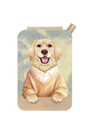 Magsafe Uyumlu Figürlü Kartlık Stand 3d Gerçek Nakışlı Sarı Golden Retriever