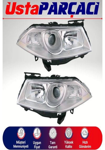 Renault Megane 2 Sağ Sol Far Mercekli Manuel H7 H1 2005-2011