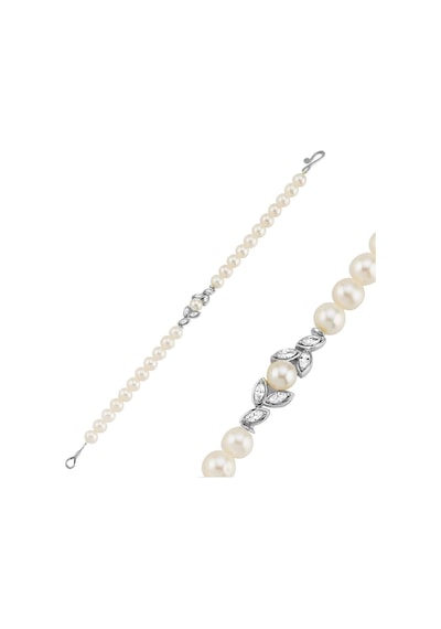 6,5 Mm Yaprak Taşlı Doğal İnci Bileklik 20 Cm / Sarı Sarı Sarı Altın