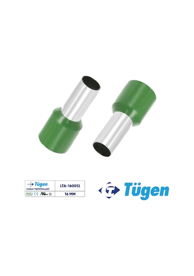 Tügen 16,00mm İzoleli Yüksük Yeşil 1 Kutu 100 Adet