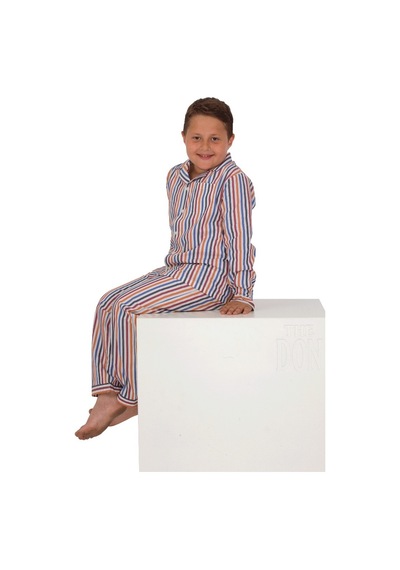 The Nuba The Don Çok Renkli Çizgili Erkek Çocuk Pijama Takımı (9-14 Yaş)
