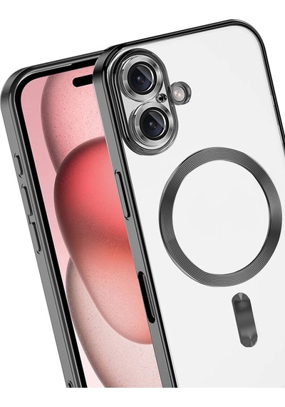 Newface - 981 - Apple iPhone Uyumlu 17 Kross Magneticsafe Kapak - Csmo-tex - - Siyah Sıyah