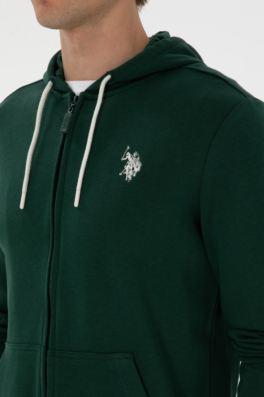 U.S. Polo Assn. Erkek Koyu Yeşil Örme Hırka 50313748-VR079