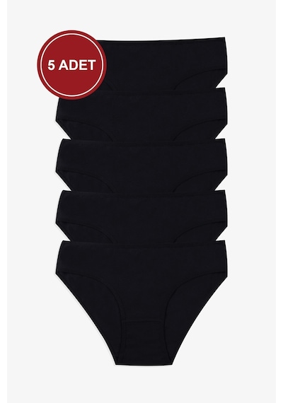 Kadın 5'li Likralı Külot Ko1005ktl Siyah