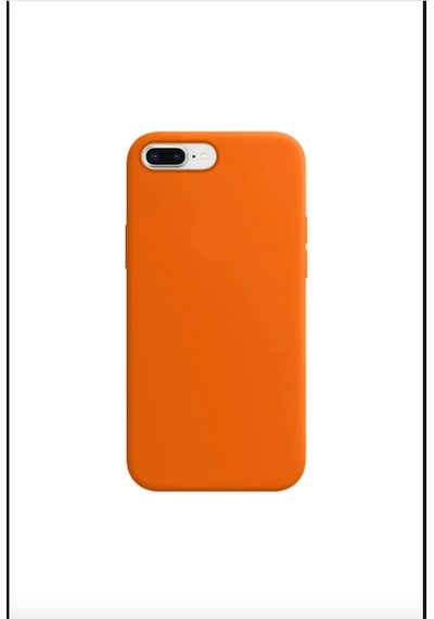 İphone 7 Plus / 8 Plus Uyumlu Lansman Kılıf İç Kısmı Kadife Silikon Telefon Kılıfı Turuncu
