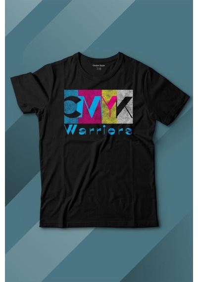 Kendim Seçtim Grafiker Cmyk Savaşçısı Warrior Tasarımcı Baskılı Tişört Çocuk T-shirt 001