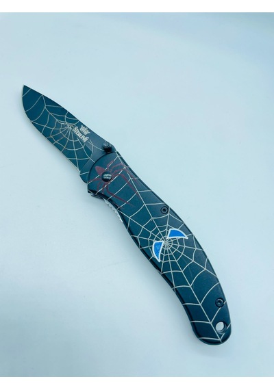 Sterling Siyah Örümcek Desenli Kamp Çakı // 300.t0022 - 20 CM Siyah