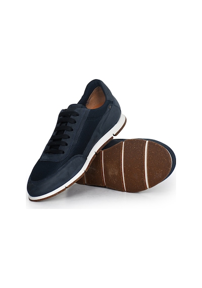 Tuna Hakiki Nubuk Deri/tekstil Lacivert Erkek Sneaker Ayakkabı - X241336 Lacivert