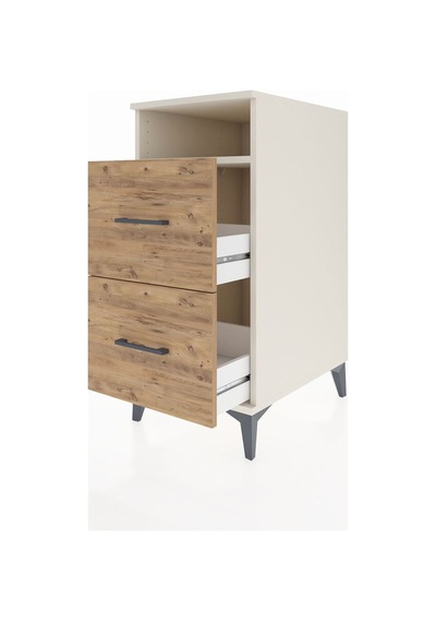 Kronos Komodin Tek Raflı 2 Çekmeceli 44x59x96 Aytaşı-çam Aytaşı