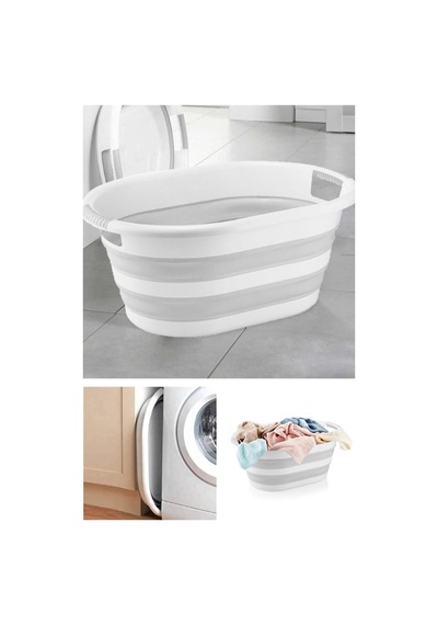 Pazar Kapısı Katlanabilir Silikon Akordiyon Çamaşır Sepeti Sele 27 L 27 Litre Diğer