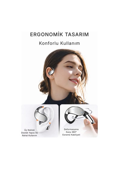 Aı Canlı Çeviri Kulaklık Bluetooth5.4 100+ Dil Anlık Tercüme Görüşme Çeviri Açık Kulak Tws Enc