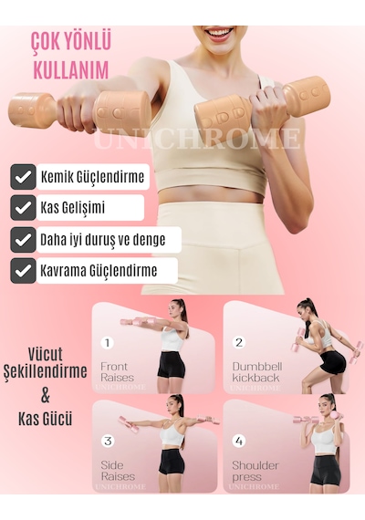 Kadınlar İçin Ayarlanabilir El Dambıl 5 Lb Dambıl 2'li Set, 4'ü 1 Arada Küçük Dambıl Seti