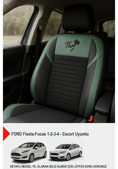 Thor Tay Tüyü Oto Koltuk Kılıfı Ford Focus-fiesta-escort Uyumlu Yeşil