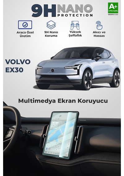 S-dizayn Volvo Ex30 11.2 İnç 9h Nano Multimedya Ekran Koruyucu Parlak 2024 Üzeri A+ Kalite