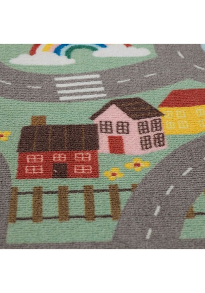 Ikea Vallaby Çocuk Oyun Halısı 100 X 133 Cm Yeşil - Gri - Kırmızı - Beyaz Çok Renkli