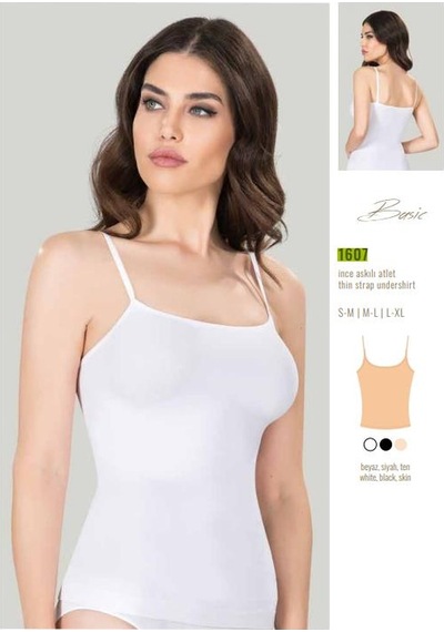 Mısfit Kadın 1607 Ince Askılı Atlet Beyaz-S-M-S-1
