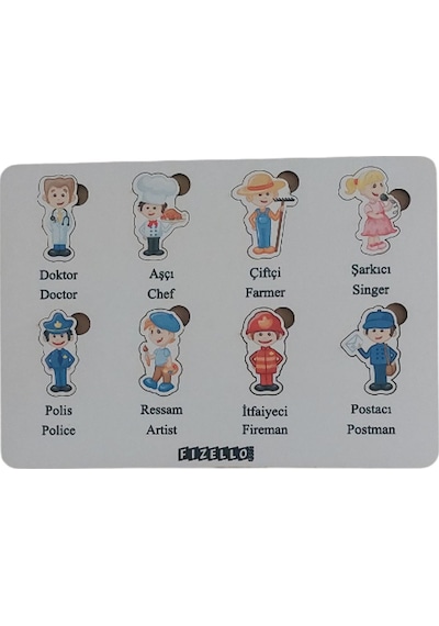 Meslekler Bul Tak Eğitici Öğretici Puzzle & Yapboz Bebek Çocuk Oyuncak
