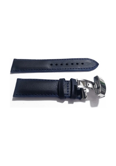 Fado Her Saate Uygun Kelebek Toka 22 Mm Hakiki Deri 233 Gumuş Toka Mavi Mavi