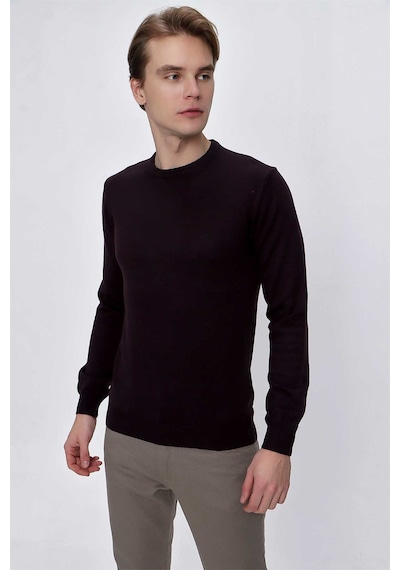 Morven Basic Dinamik Fit Rahat Kesim Bisiklet Yaka Triko Kazak 99kc017005309 Mor
