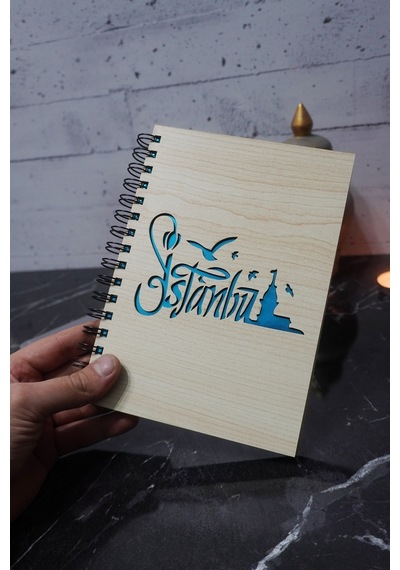 Istanbul Konsept Tasarım Ahşap Kapaklı Defter - Ajanda - Notebook Defter Düz Ahşap Rengi Banu