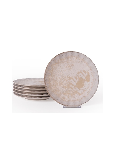 Keramika Vintage Cream Sirius Pasta Tabağı 22 Cm 6 Adet 22146 Krem