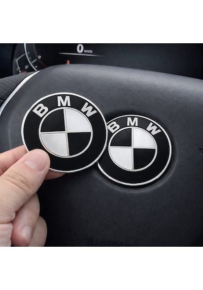 Bmw Siyah Logo Damla Sticker Araba Direksiyon Amblem Damla Sticker 4,5 Cm 45 Mm 1 Adet 1 Adet