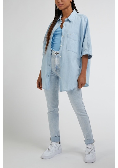 Lee Scarlett Skinny Fit Dar Kesim Yüksek Bel Çok Dar Paça Mavi Kadın Esnek Jean Denim Kot Pantolon L626GWC36 Mavi