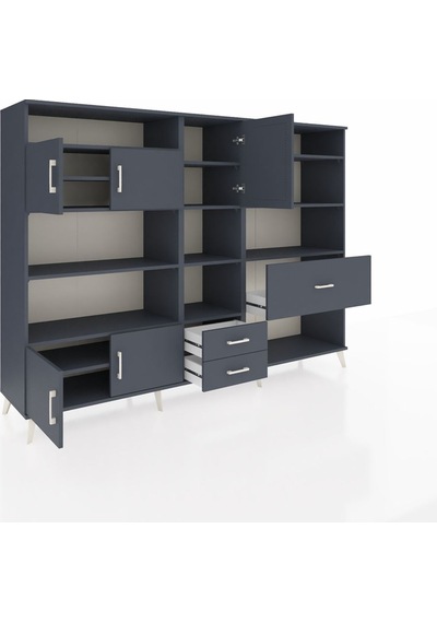 Hyperion Dolap 13 Raflı 3 Çekmeceli 5 Kapaklı 220x44x163 Antrasit Antrasit-antrasit Hyperion Dolap 13 Raflı 3 Çekmeceli 5 Kapaklı 220x44x163 Antrasit Antrasit-antrasit