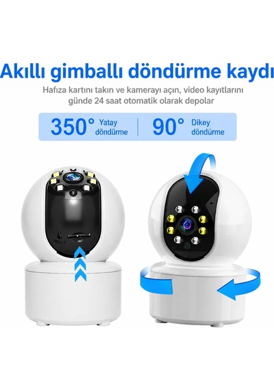 Wifi Kablosuz 1080p 2.4ghz + 5ghz 360 Hareket Izleme Sesli Cctv Ağ Ev Güvenlik Mini Ip Kamera