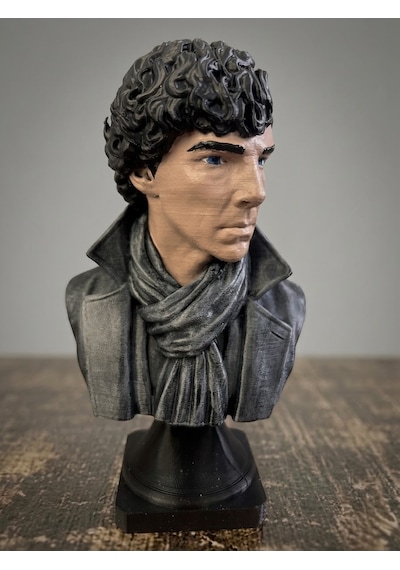3d Sherlock Holmes Büst / 15cm / Sherlock Holmes Figür/fanart