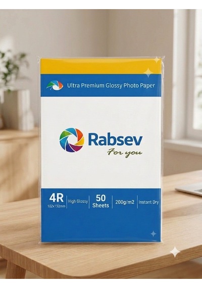 Rabsev Fotoğraf Kağıdı 10x15cm Parlak 200gr 4r 1 Paket 50 Adet