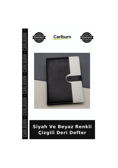 Siyah Ve Beyaz Renkli Çizgili Deri Defter Hatırat Çalışma Masası Anı Defteri