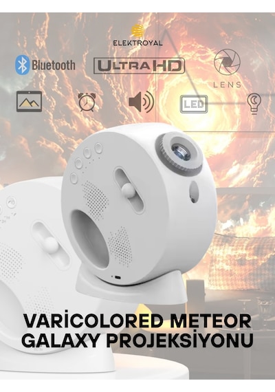 Wearfitpro 4k Hd Planetarium Varicolored Meteor Galaxy Projeksiyon 13 Seçenekli Işık Projeksiyonu