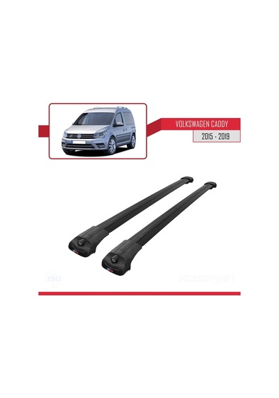 Volkswagen Caddy 2015-2019 Arası İle Uyumlu Ace-1 Ara Atkı Tavan Barı Siyah