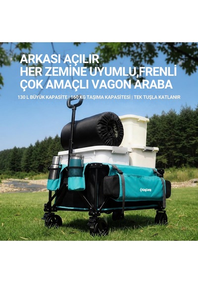 Kingcamp Flextaıl M5 Çok Amaçlı 130 L Katlanır Vagon Araba