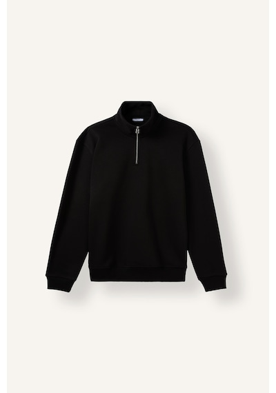 Defacto Regular Fit Dik Yaka Yarım Fermuarlı Basic Sweatshirt X7405az26aubk81 Siyah-bk81