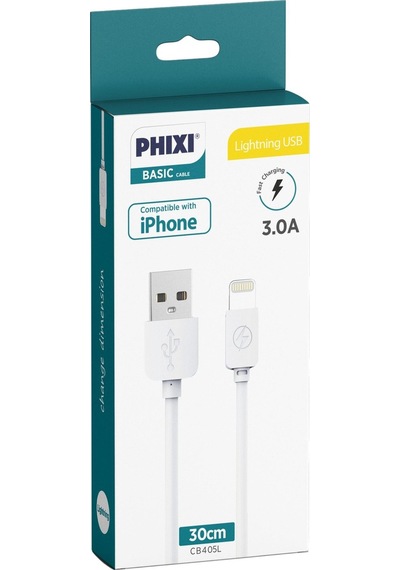 Phixi CB405L Basic 30 CM Lightning Şarj ve Data Kablosu
