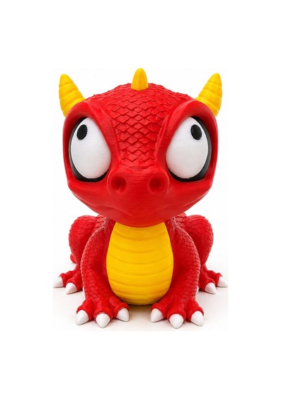 3d Baskı Sevimli Kırmızı Ejderha Figür - Çocuk Odası Ve Masa Dekoru 16x18x19 Cm