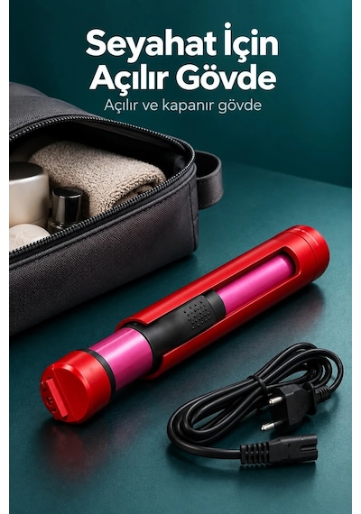 Ers Açılır Gövdeli Seyahat Tipi Saç Şekillendirici Ve Bukle Maşası