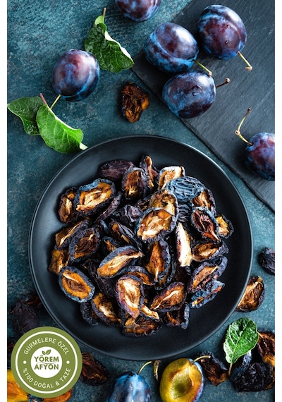 Yörem Afyon Mersin Yöresinden %100 Meyve Glütensiz Dilimlenmiş Mürdüm Erik Kurusu Prunus Domestica 90gr. 90 G