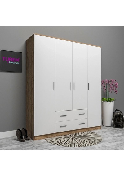 Melisa 4 Kapılı 2 Çekmeceli Gardrop Mdf Antrasit Melisa 4 Kapılı 2 Çekmeceli Gardrop Mdf Antrasit