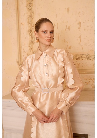 Senna Carter Dress Bej BEJ